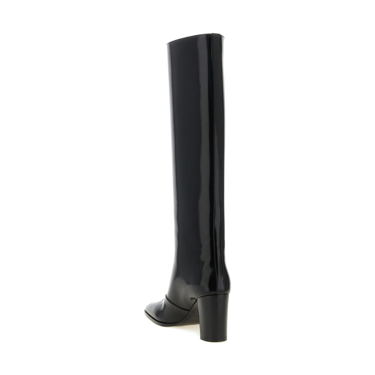 Black Calfskin Over The Knee