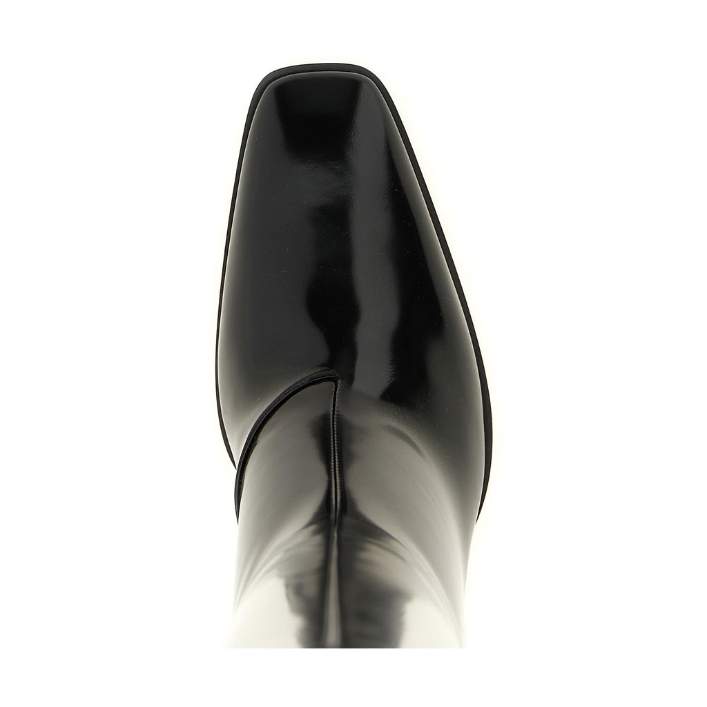 Black Calfskin Over The Knee