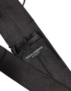 Black Satin 100% Silk Adjustable Tied Men Necktie Tie