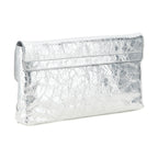 Silver Lamb Leather Clutch Bag