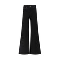 Black Cotton Flared Jeans