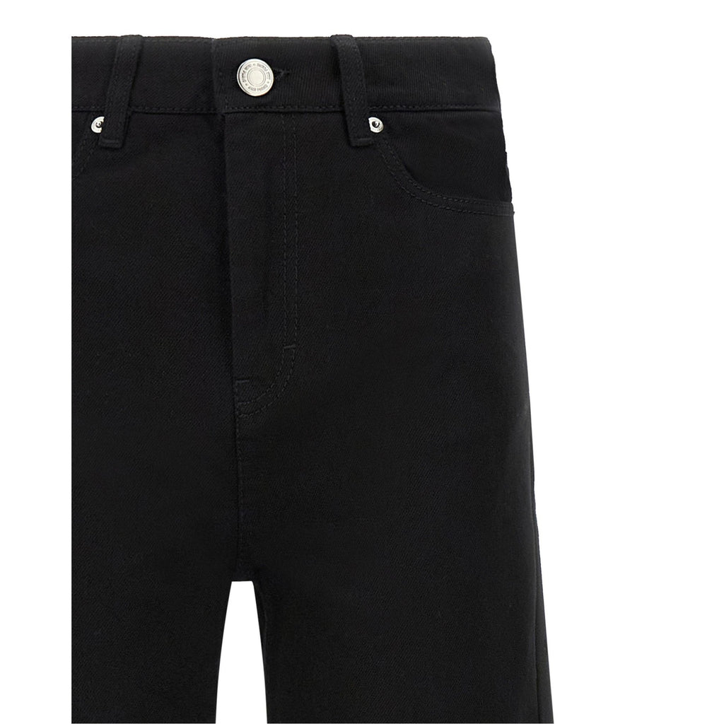 Black Cotton Flared Jeans