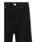 Black Cotton Flared Jeans