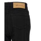 Black Cotton Flared Jeans