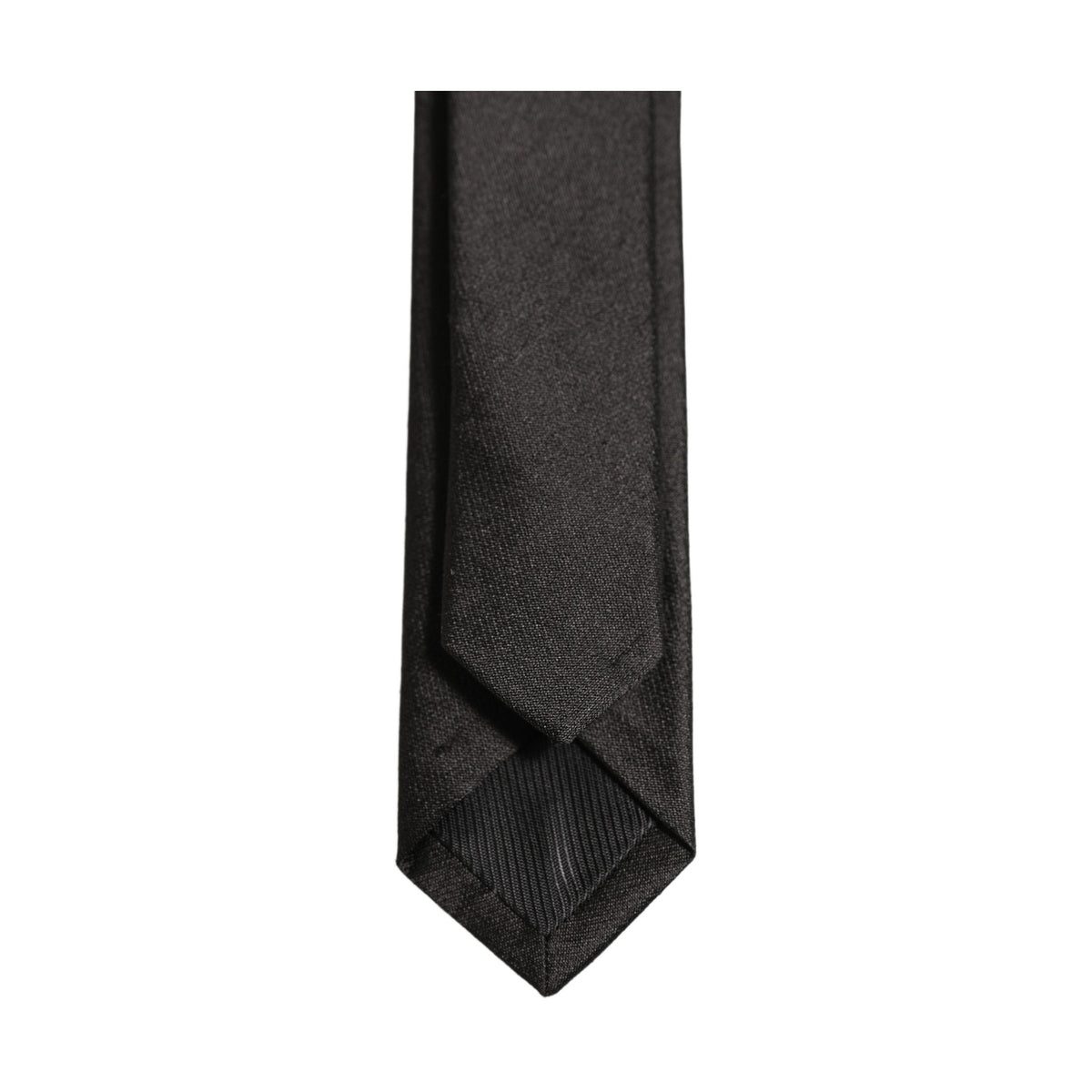 Black Satin Textured Adjustable Necktie Men Accessory Tie