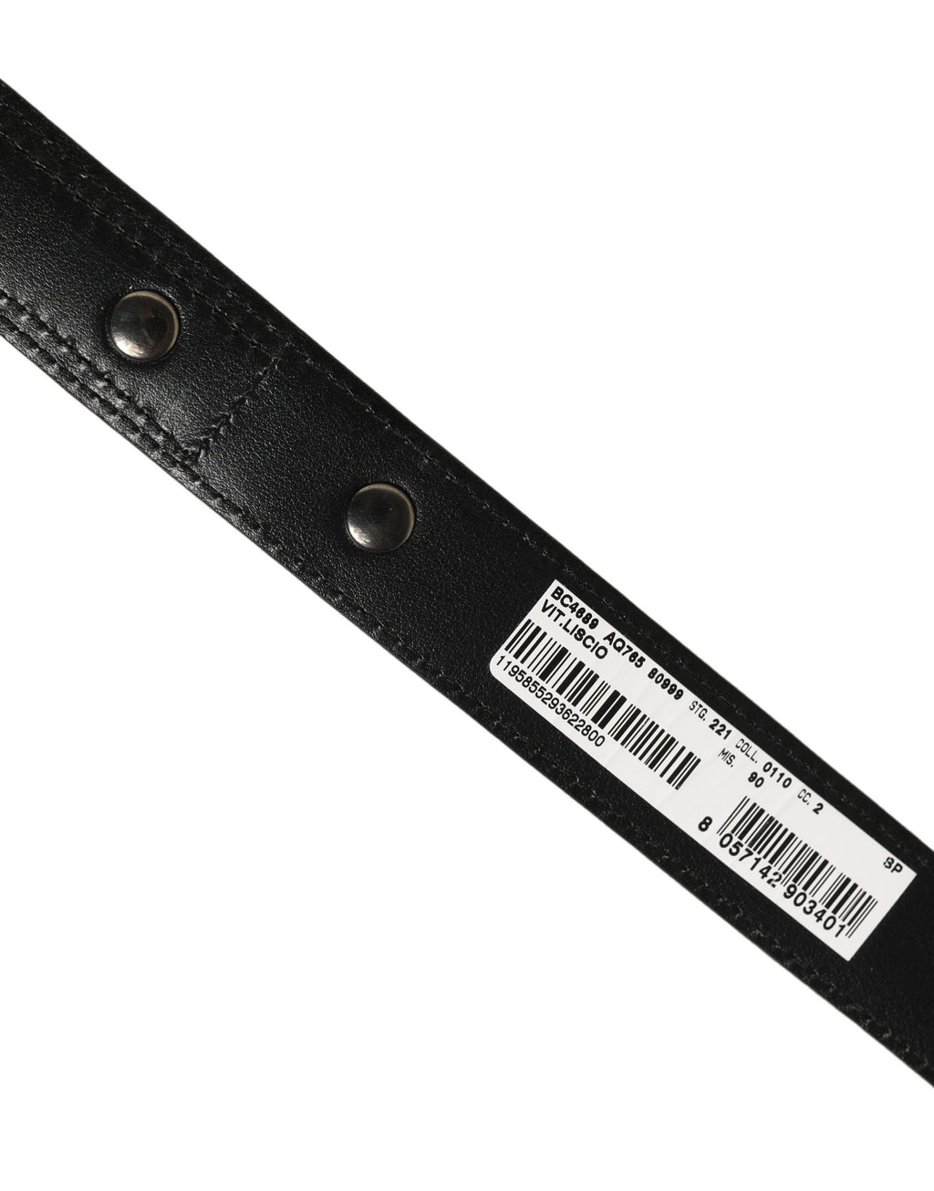 Black Leather Silver Tone Metal Buckle Belt