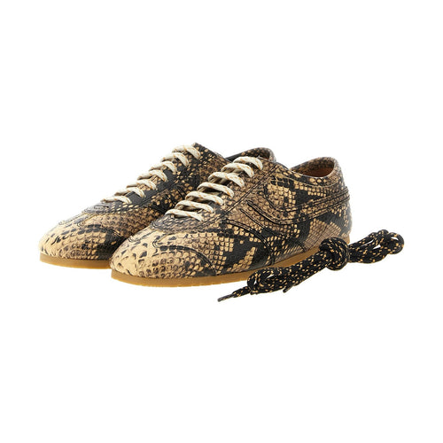 Beige Calfskin Low Top Sneakers