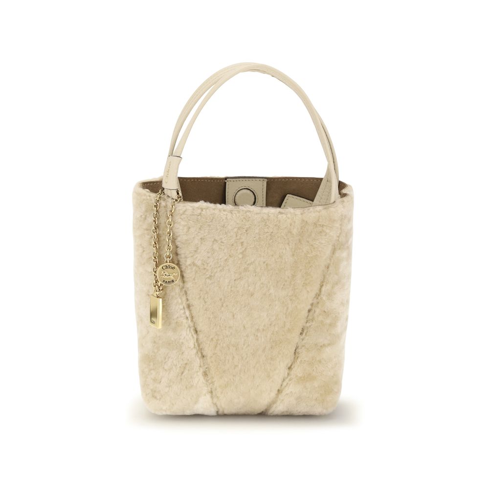 Beige Calf Leather Bos Taurus Backet Bag