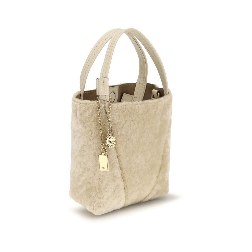 Beige Calf Leather Bos Taurus Backet Bag