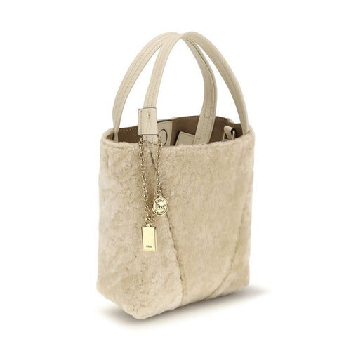 Beige Calf Leather Bos Taurus Backet Bag