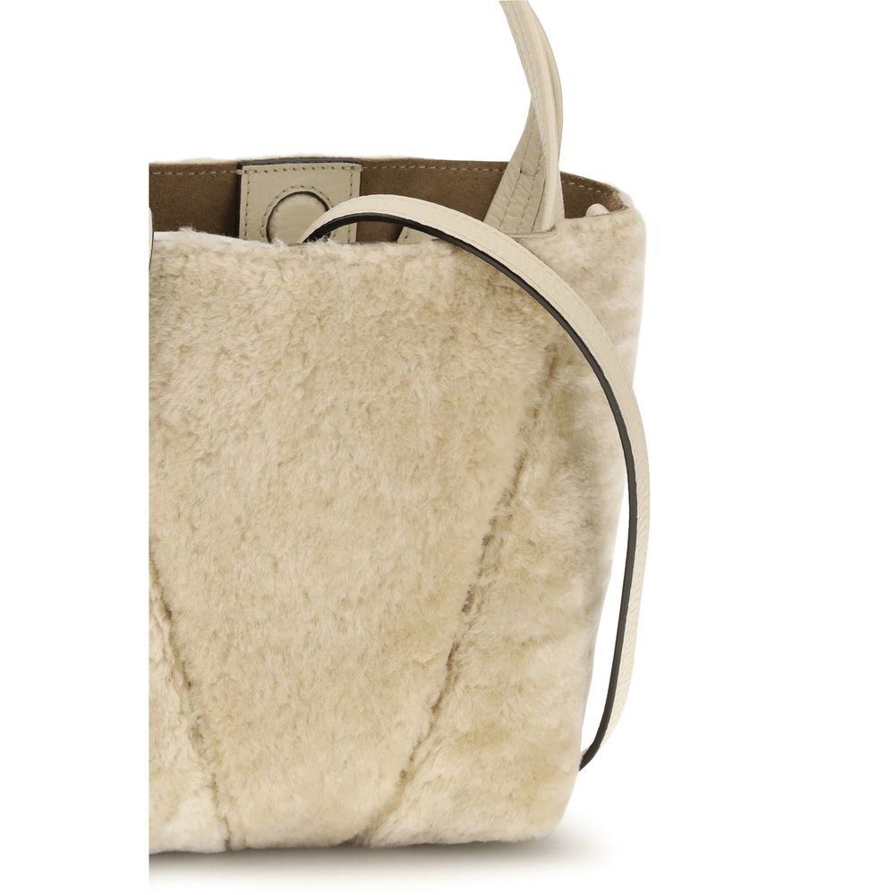 Beige Calf Leather Bos Taurus Backet Bag