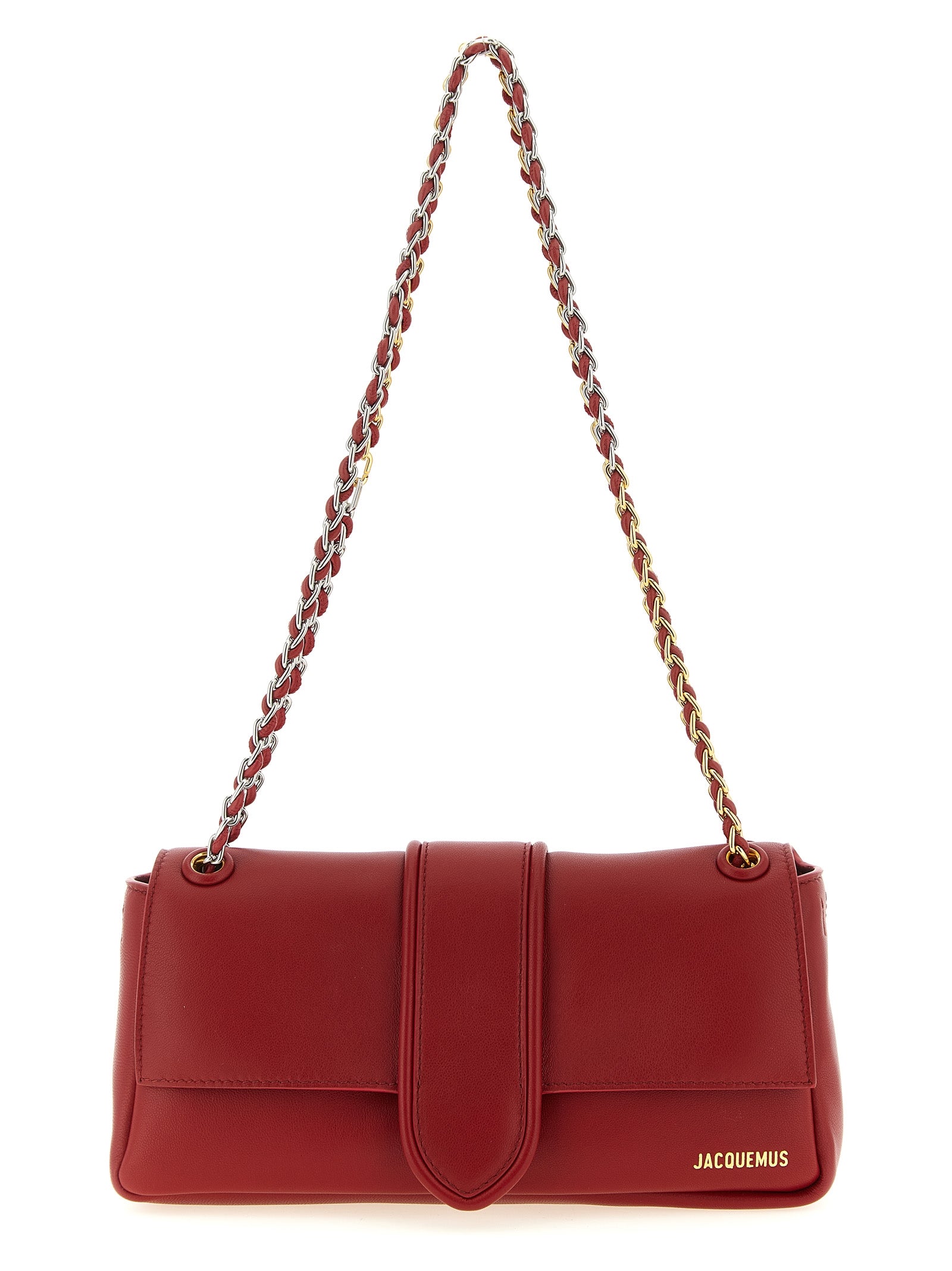Red Lamb Leather Shoulder Bag