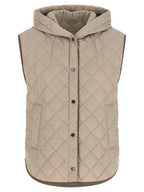 Beige Polyamide Sleeveless Jacket