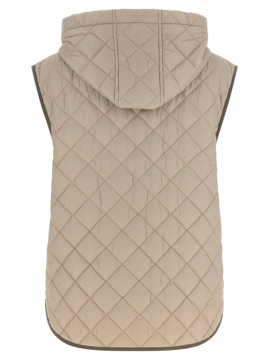 Beige Polyamide Sleeveless Jacket