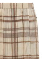 Beige Silk Midi Skirt