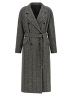 Gray Alpaca Leather Coat
