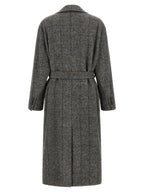 Gray Alpaca Leather Coat