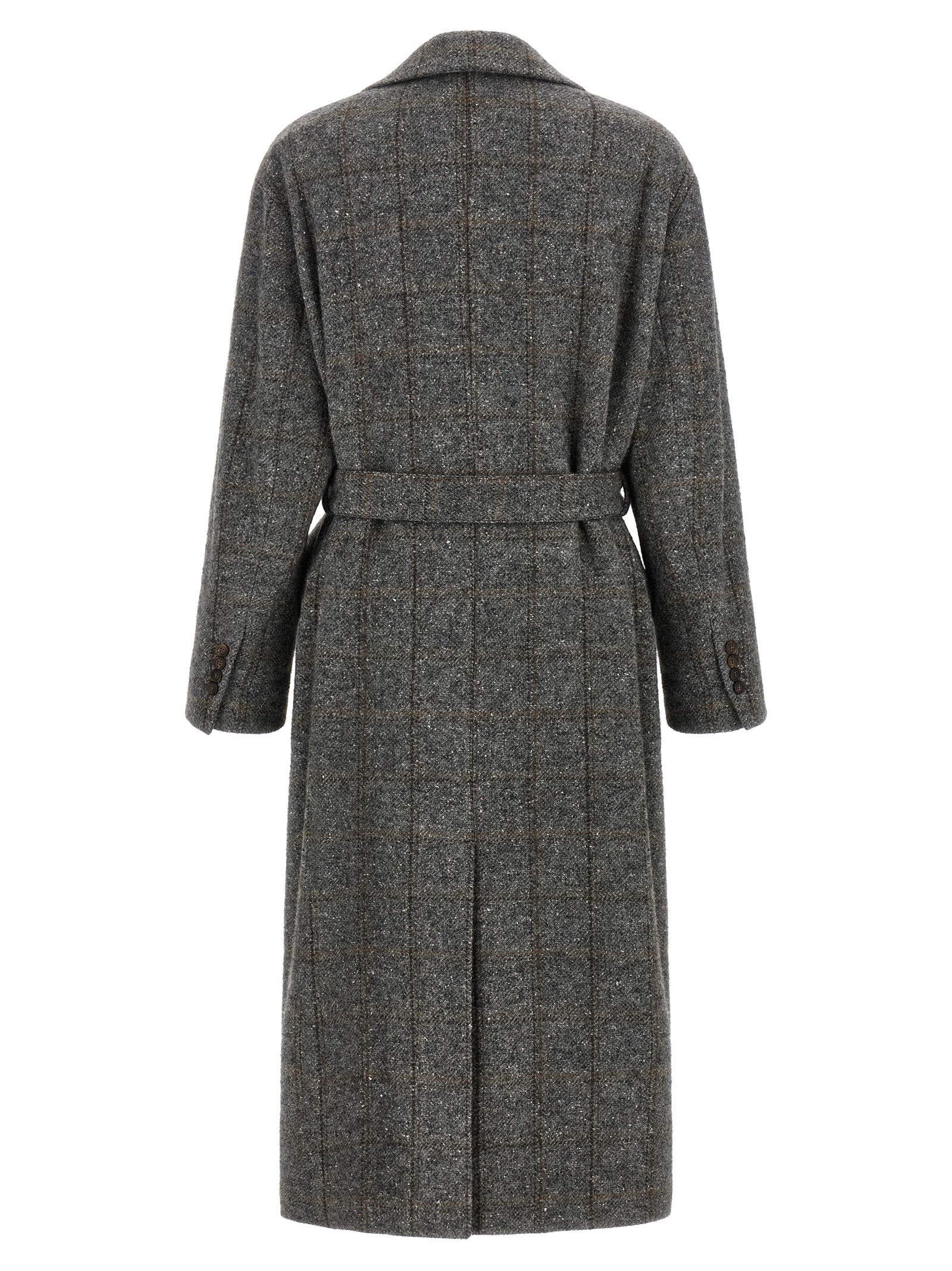Gray Alpaca Leather Coat