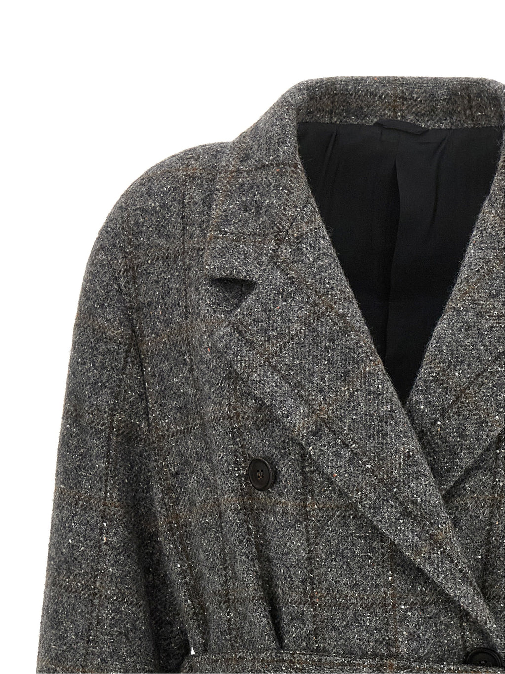Gray Alpaca Leather Coat