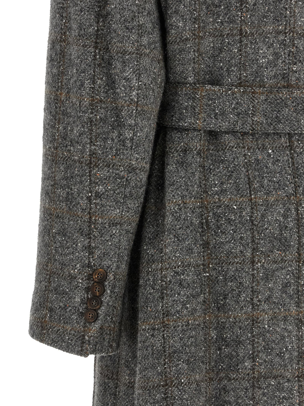 Gray Alpaca Leather Coat