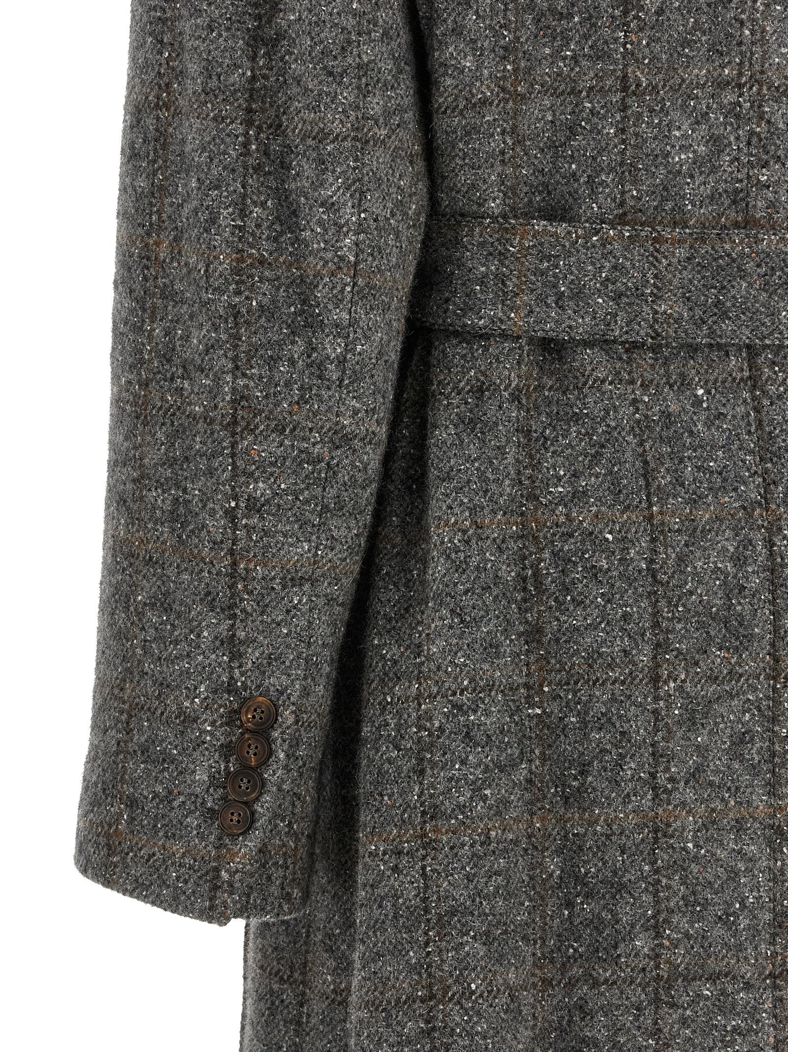 Gray Alpaca Leather Coat