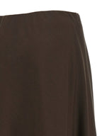 Brown Virgin Wool Midi Skirt