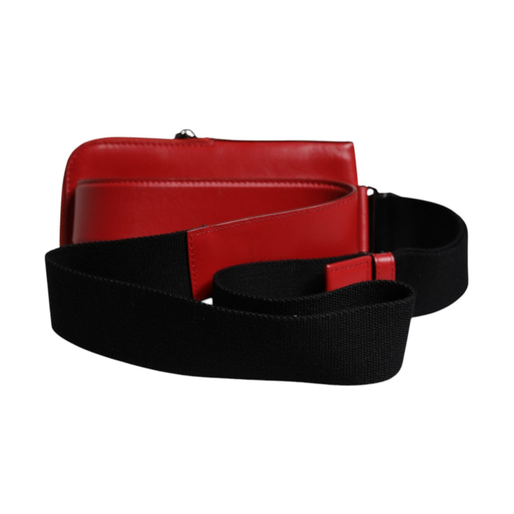 Red Calfskin Leather Phone Cardholder Crossbody Borse Bag