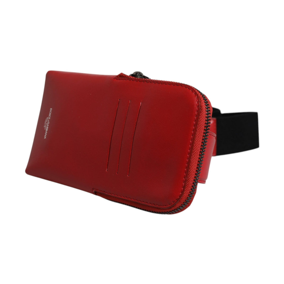Red Calfskin Leather Phone Cardholder Crossbody Borse Bag