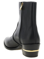 Black Calfskin Ankle Boots