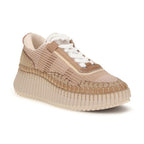 Beige Synthetic Athletic Sneakers