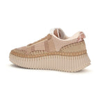 Beige Synthetic Athletic Sneakers