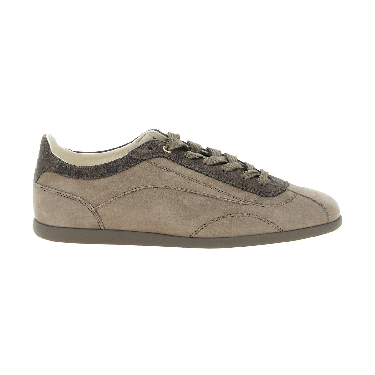 Gray Calfskin Low Top Sneakers