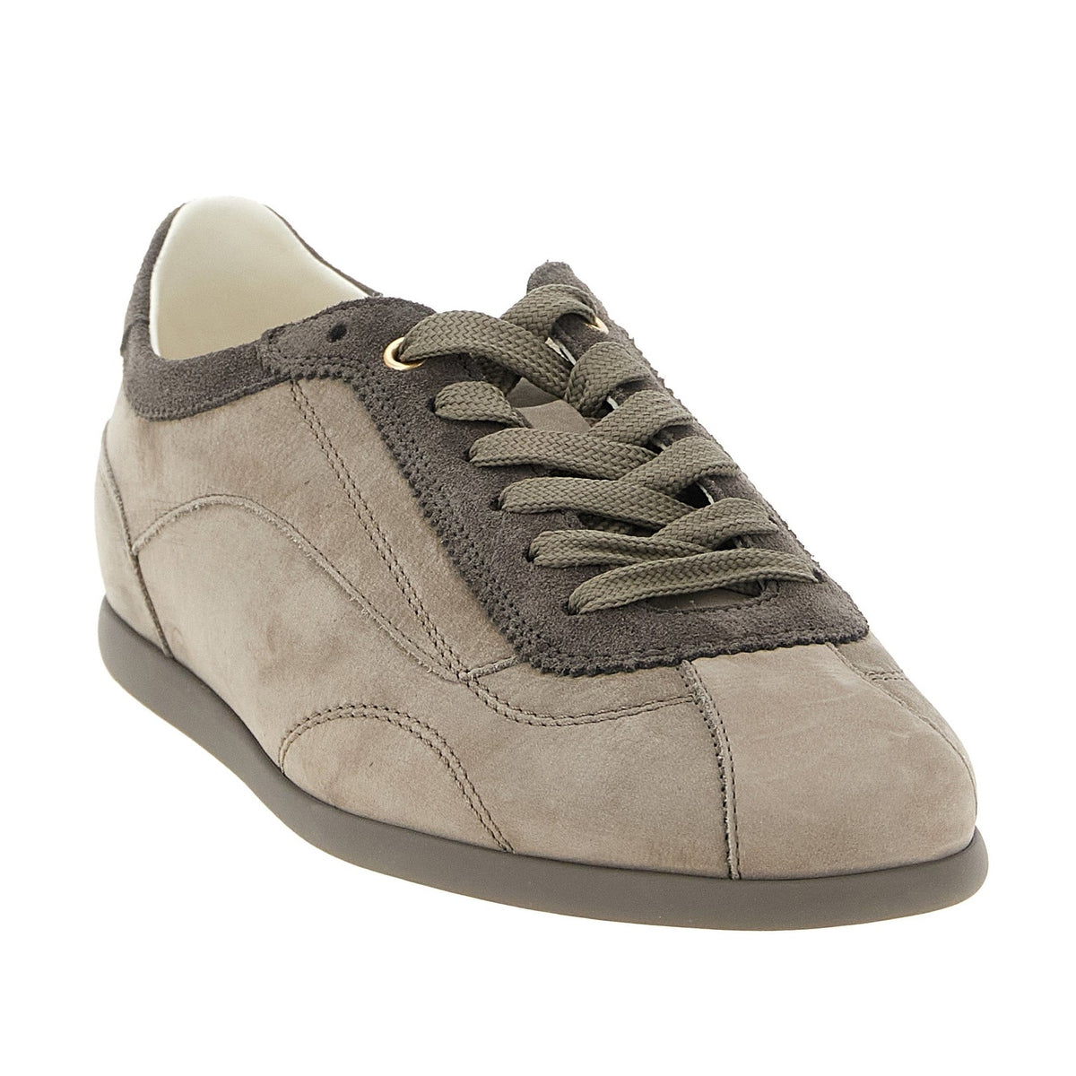 Gray Calfskin Low Top Sneakers
