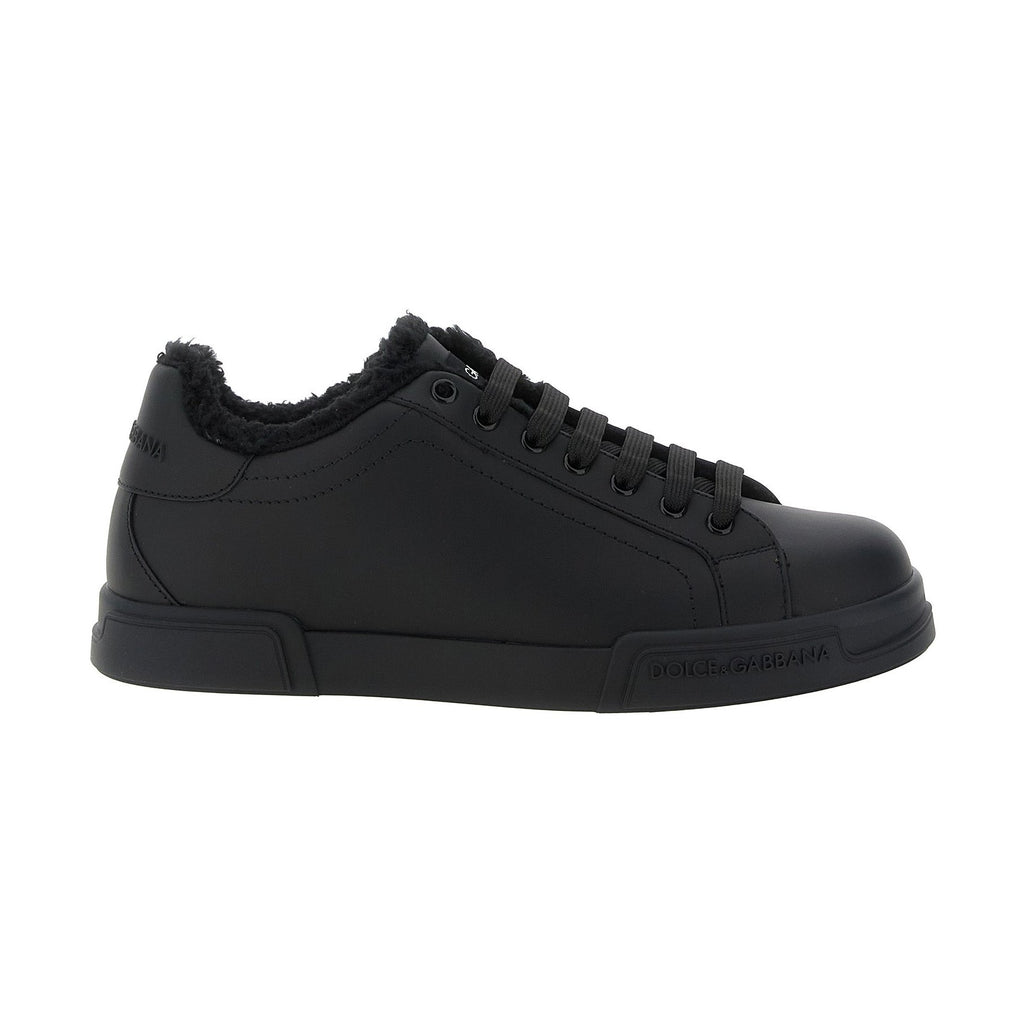 Black Calfskin Low Top Sneakers