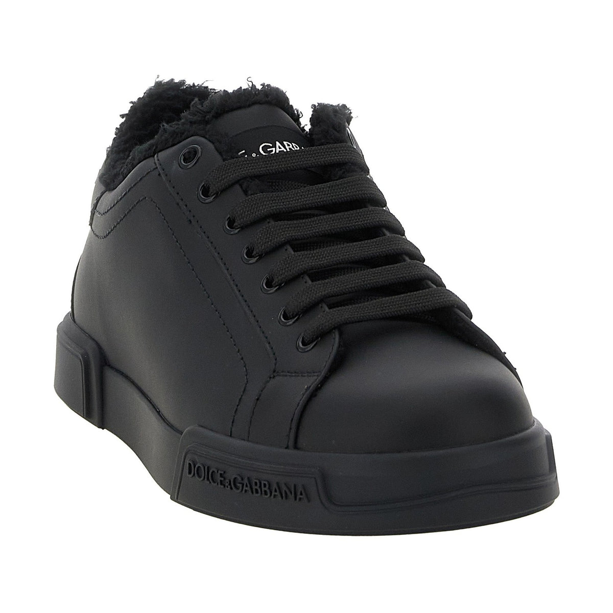 Black Calfskin Low Top Sneakers