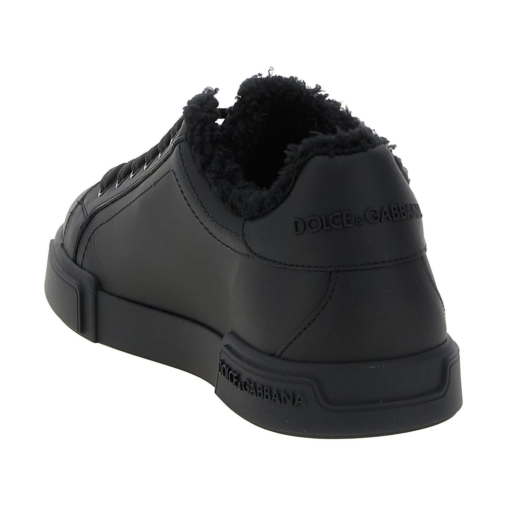 Black Calfskin Low Top Sneakers