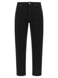 Black Cotton Straight-Leg Jeans