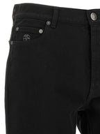 Black Cotton Straight-Leg Jeans