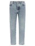 Blue Cotton High-Waisted Jean