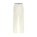 White Cotton Casual Pants