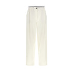 White Cotton Casual Pants