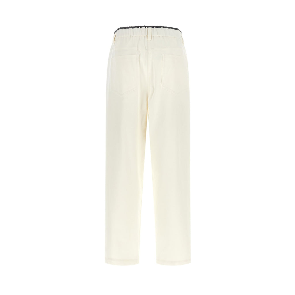 White Cotton Casual Pants