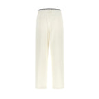 White Cotton Casual Pants