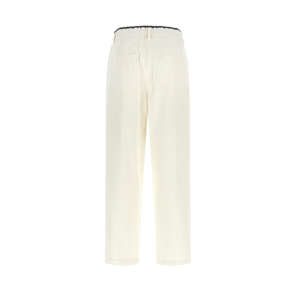 White Cotton Casual Pants