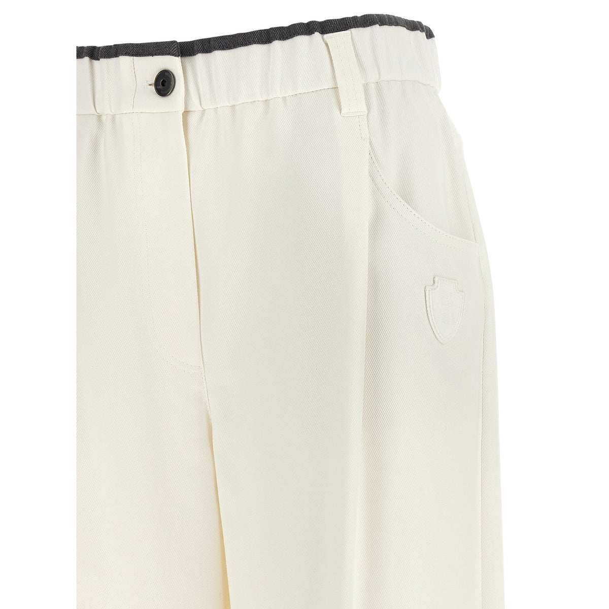 White Cotton Casual Pants