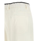 White Cotton Casual Pants