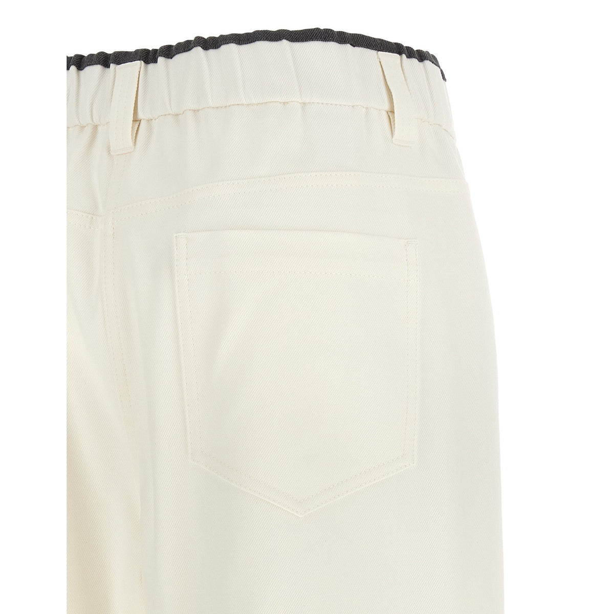 White Cotton Casual Pants