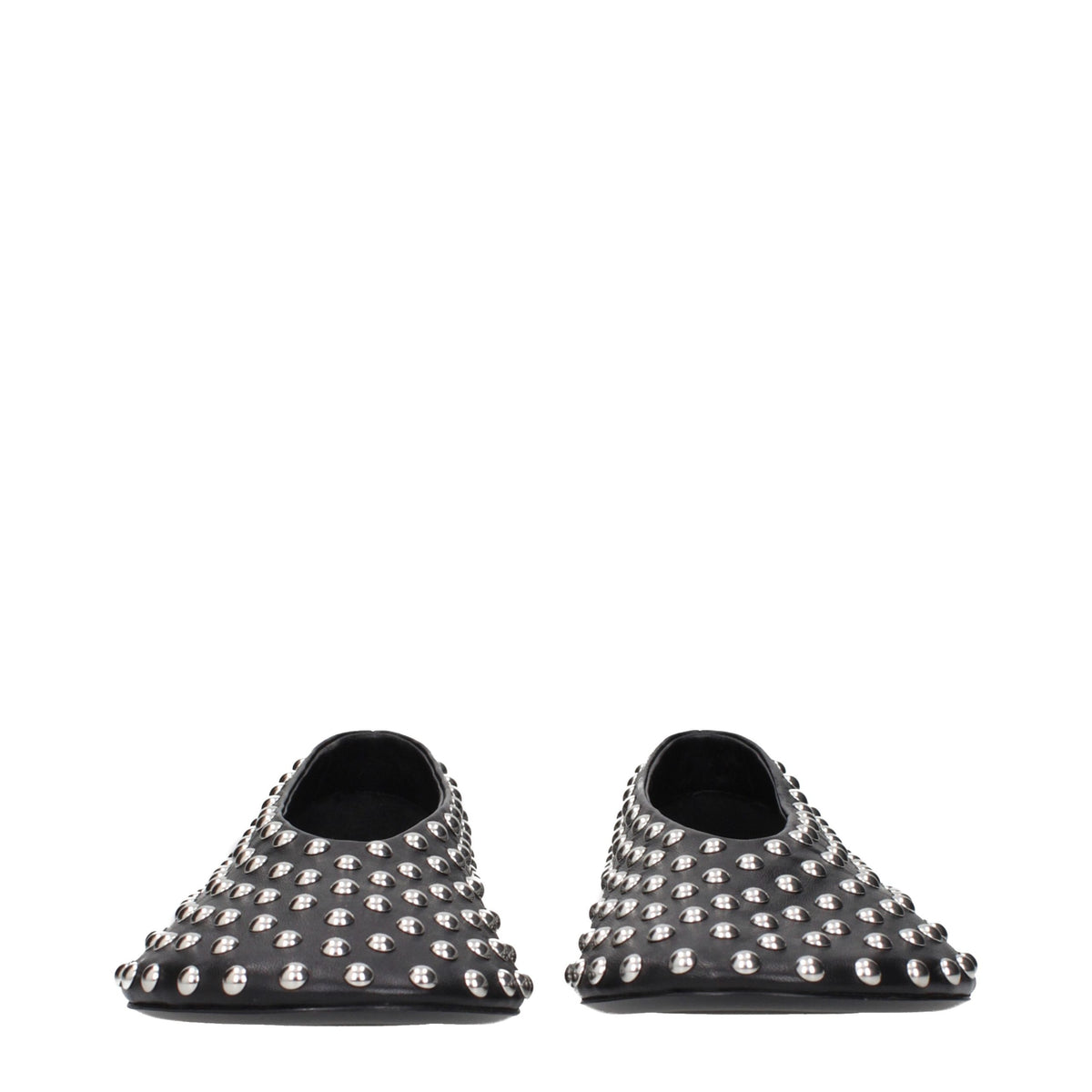 Black Leather Ballet Flats
