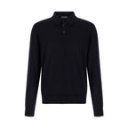 Blue Virgin Wool Polo Shirt