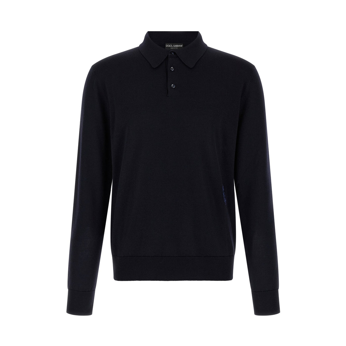 Blue Virgin Wool Polo Shirt